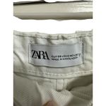 ZARA  womens white denim‎ distressed frayed white high rise shorts size Small Photo 2
