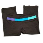 Lululemon  cropped FLARE wide leg leggings blue purple green capris Photo 0