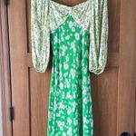 RIXO x Target Green Daisy Floral Puff Sleeve Midi Swing Dress Women’s size 4 Photo 0