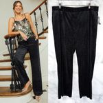 Vince Camuto NWT  Velvet Sparkly Glitter Straight Wide Leg Pull On Pants Plus 1X Photo 2