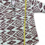 Cozy Sherpa Pullover Women’s Size Small Burgundy & White Aztec Print Photo 6