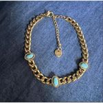 18K Gold Plated Turquoise Stone Cuban Bracelets stainless steel womens jewelry Blue Photo 3