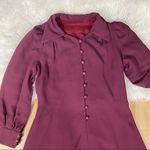 Burgundy holidays classy party cocktail long sleeves dress Red Size undefined Photo 2