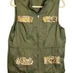  Vest Women's Size Large Sequins Outdoor Green Chicos 2 Photo 0