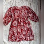 Banjanan Flowy 100% Silk Mini Dress Orange Red Floral Size Small Photo 11