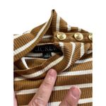 J.Crew Rib Turtleneck Gold Buttons Striped Preppy Nautical Photo 7