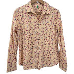 United Colors Of Benetton  Womens Floral Print Button Down Shirt Medium Peach Photo 0