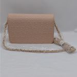 Bebe Womens Mini Crossbody Bag Blush Pink Faux Leather Chain Logo Purse NWOT Photo 1