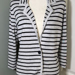 Cyrus  Gray Black Striped Knit Blazer Cardigan Size L Photo 0