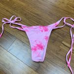 SheIn  Tie Side Bikini‎ Bottom Womens Size Large Pink Tie Dye Ribbed Swimsuit Photo 1