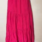 Anthropologie Let Me Be Cutout Tiered Dress Open Back Maxi Hot Pink Extra-Small Photo 5