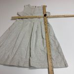 Madewell Dress Women Size 4 Grey White Striped Cotton Sleeveless Pleated Pockets Photo 6