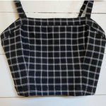Hollister Women's Crop Square Neckline in Black Plaid Photo 1