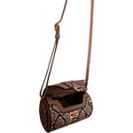 Tan and Black Animal Print Snake Print Crossbody Bag Photo 4