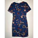 J.Crew  Floral Blue Short Sleeve A-Line Shift Dress Quiet Luxury Preppy Size 8 Photo 3