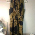 Tibi  New York 100 % silk dress black and gold Sz 2 Photo 2