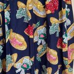 Vintage Susan Bristol Straw Hat Print MIDI Skirt Novelty Fits like XS 0/2 Blue Size undefined Photo 1