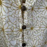 Pilcro  Anthropologie Tavi Daisy Floral Embroidered Button Front Blouse Top M Photo 5