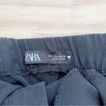 ZARA  High Waisted Paperbag Shorts in Black/Charcoal Grey,‎ Size Large Photo 2