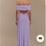 Meshki Audrey Lilac Off the shoulder Mesh Maxi Dress Photo 1
