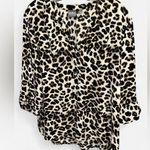 Soho New York & Company Leopard Print Blouse - Size L Photo 0