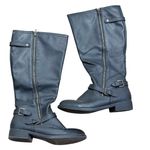 Brash Black Riding Boots Knee High Zipper Buckle Womens 11 W Wide Photo 0