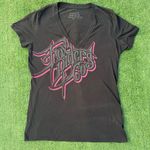 Fox Racing Black and Pink Graphic Motocross v neck Tee Size XL Photo 0