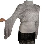 NICHOLAS Renata Sweater Pewter Silver Womens Size L Puff Long Sleeve ($325) Size L Photo 2