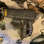 Jeans by Buffalo  semi sheer floral blouse. Size PM Photo 1