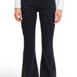 Indigo Rising Black Flare Jeans Size 25 Frayed Hem Stretch High Rise Boho Retro Photo 0