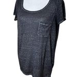 American Eagle Charcoal Heathered Low Back T Shirt Top Size Small Photo 1