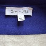 Sewn & Seen Womens Sleeveless Polo Sweater Vest Top Size Large Royal Blue Stripe Photo 6