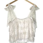 Anthropologie MAEVE Women’s Polka Dot Tulle Tiered Ruffle Tie Top Photo 3