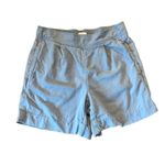 Free Assembly blue linen blend pleat front pull on short small Photo 1