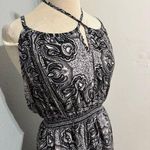 Faded Glory  Women Black Gray Patterned Halter Neck Elastic Waist Maxi Dress XL Photo 3
