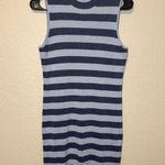 Calvin Klein Jeans Blue Striped Sleeveless Ribbed Knit Bodycon Mini Dress Size M Photo 0