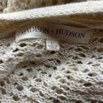 Madison & Hudson Open Knit Cardigan Cream Long Sleeve Rib Boho Metallic Neutral Gold Size L Photo 5