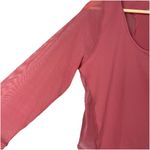 Athleta Pacer Mesh Top Size XL Pink Athleisure Yoga Workout Long sleeve Preppy Photo 3