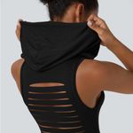 Ribbed Hooded High Neck Sleeveless Cut Out
Tie Back 2 Photo 5