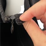 J.Crew  Black Velvet Ruffle Sleeveless Smocked Top Y2K Photo 8