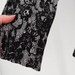 Fred David Lace‎ Print Stretch Button Top Womens Corporate Goth Whimsigoth Career Size L Photo 4