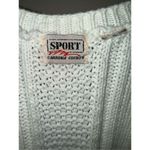 Vintage Carriage Court Sport White Chunky Oversized Cable Knit V Photo 6
