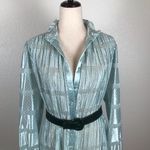Vintage Discovery seafoam polkadot oversized robe dress 8* Blue Photo 7