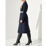 J.Crew Harriet Double-Faced Wool-Blend Wrap Trench Coat, Navy, XS Photo 4