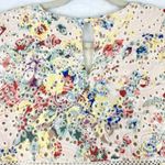 En Saison Eyelet Babydoll Mini Dress Size Small Floral Tiered Lined Puff Sleeve Pink Photo 10