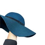 Old Money Aesthetic Wool Hat Blue Green Black Trim NWT Photo 8