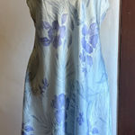 August Silk | Blue and Purple Silk FLoral Chemise Nightgown Slip dress | Large Photo 0