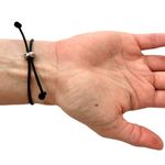 Handmade Adjustable Freshwater Pearl & Black Leather Bracelet. Made to order Photo 3