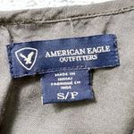 American Eagle Embroidered Peasant Top Bohemian‎ Blouse Short Sleeve Gray S Photo 2