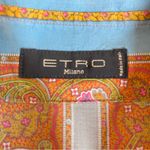 XS Etro Milano Cotton Button Down Shirt Multicolor Paisley Size 42 Photo 3